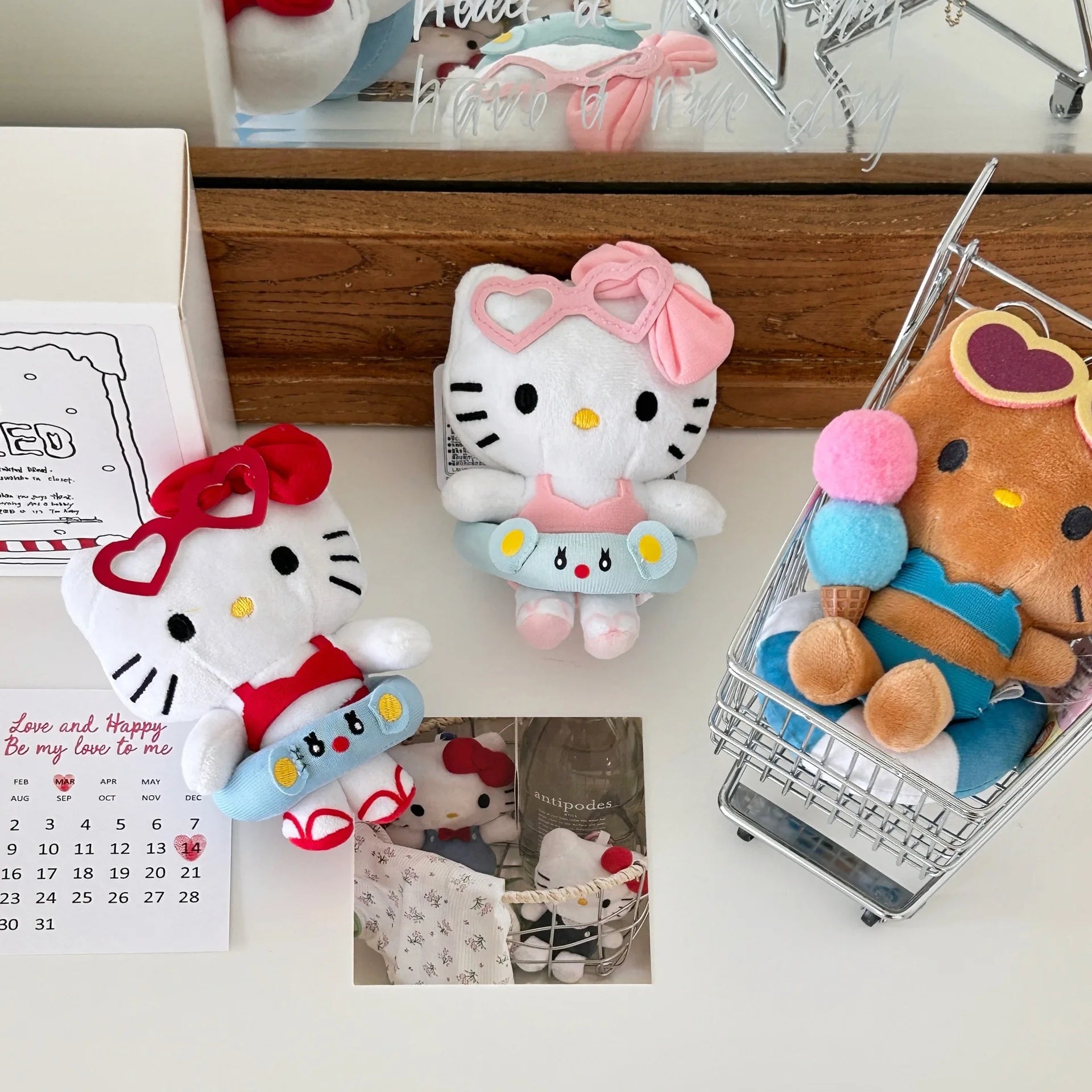 10cm Sanrio Plush Stuffed Soft Doll Keychain Cartoon Hello Kitty Plushies Bag Pendant Accessories Girls Gift Kids Toys