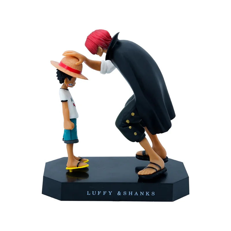18CM One Piece Anime Four Emperors Shanks Straw Hat Luffy PVC Action Figure Figurine GK Model Toys Ornament Gift For Children
