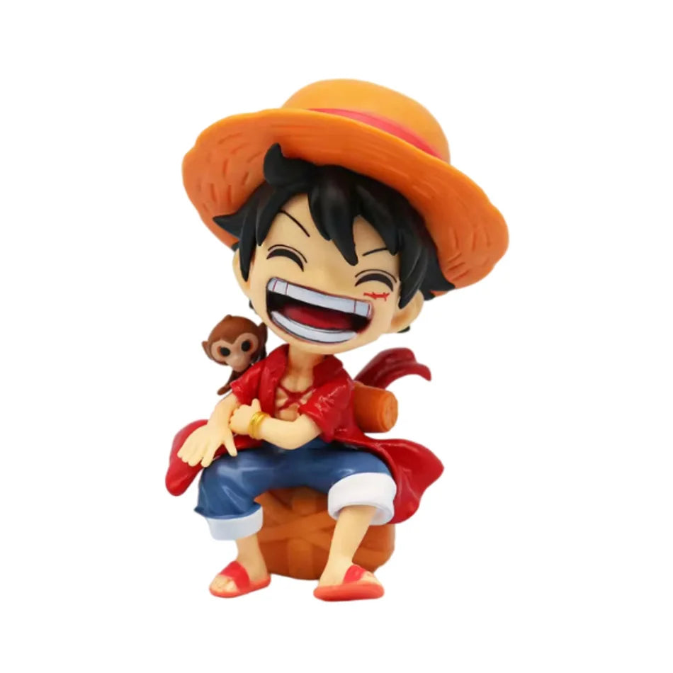 13cm Anime Figure One Piece Monkey D Luffy Roronoa Zoro Kawaii Toys Car Decoration PVC Model Gift