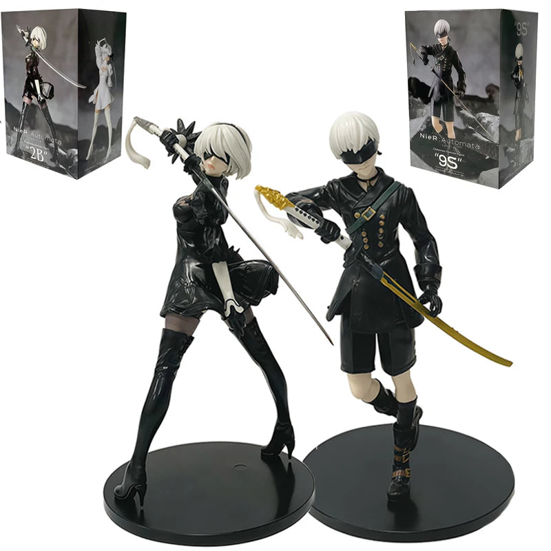 18cm NieR:Automata Ver1.1a YoRHa No.2 Type B Anime Girl Figure NieR Automata YoRHa No.9 Type 9S/2B Action Figure Model Doll Toys