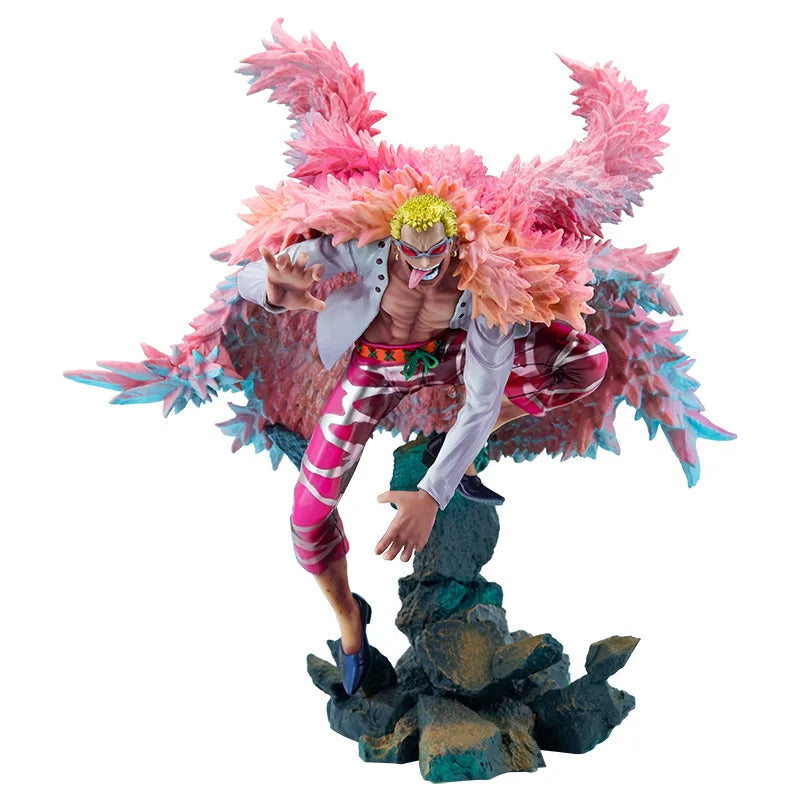 Anime One Piece Dressrosa Donquixote Doflamingo GK PVC Action Figure Game Statue Collectible Model Kids Toys Doll Gifts 32CM