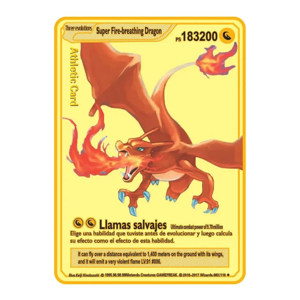 2024 New Spanish Pok é mon Cards Metal Pokemon Letters Spanish Pokemon Iron Cards Mewtwo Pikachu Gx Charizard Vmax Cartas Pok é