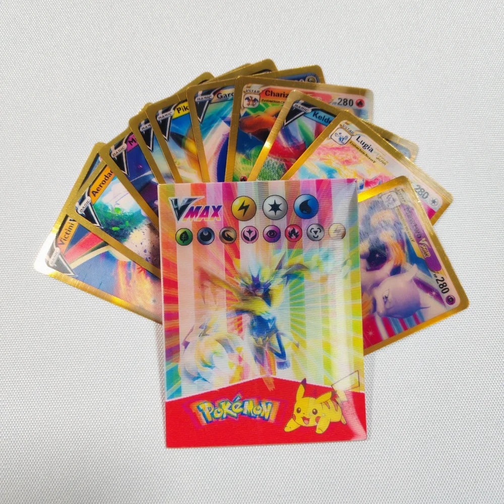 New Pokemon 3D Shining Rainbow Cards English Vmax Gx Charizard Pikachu Trading Game Collection Battle Card Children Toys Gift