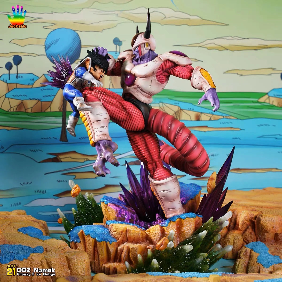 26cm/10.2in Anime Dragon Ball Z Figure Frieza vs Gohan Figure Freezer Statue Collectible Model Toys Gift
