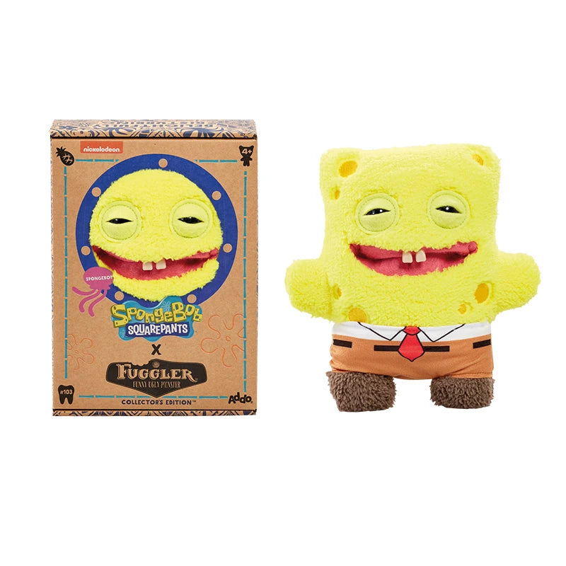 22cm Original Fuggler Plush Toys Ugly Monster Spongebob Squarepants Cute Tooth Monster Fill Plush Dolls Toys Gifts