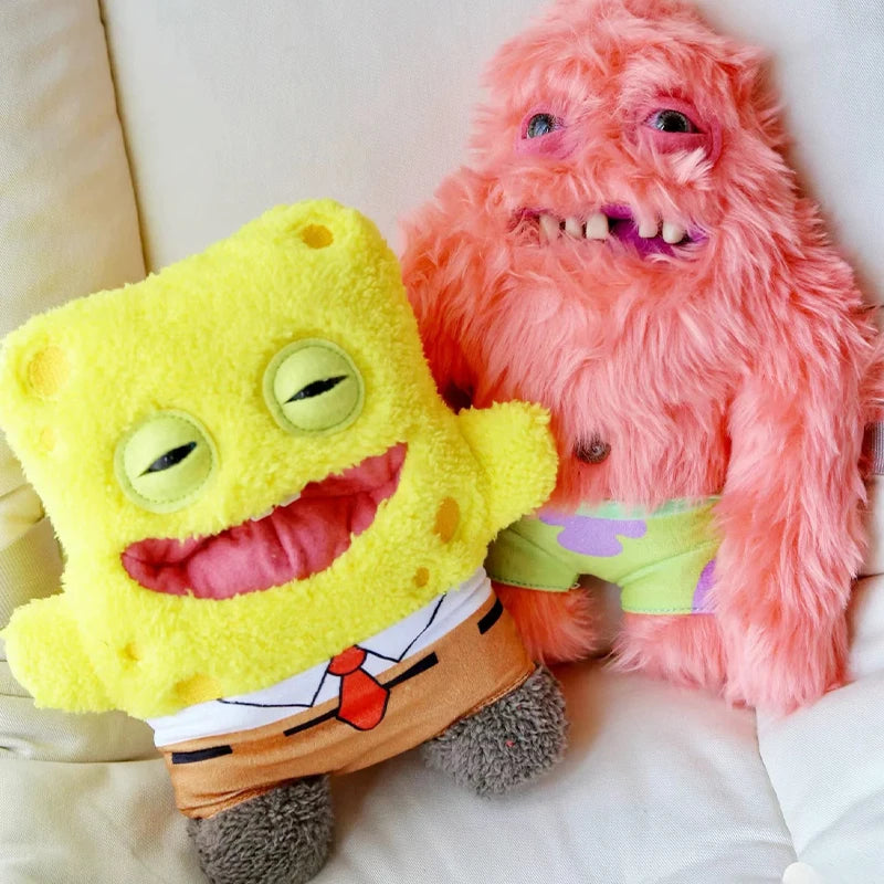 22cm Original Fuggler Plush Toys Ugly Monster Spongebob Squarepants Cute Tooth Monster Fill Plush Dolls Toys Gifts