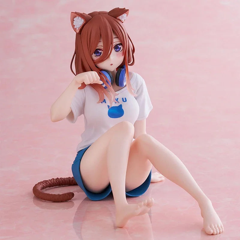 10cm Yotsuba Anime Cute Nakano Nino Figurine The Quintessential Quintuplets Figure Cat Nakano Miku Figure PVC Collection Toys