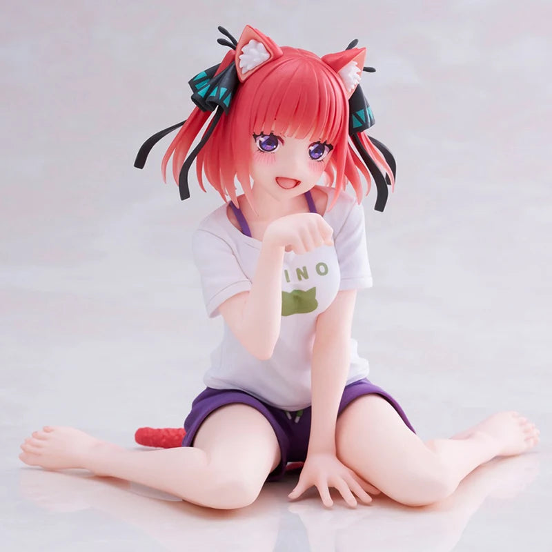 10cm Yotsuba Anime Cute Nakano Nino Figurine The Quintessential Quintuplets Figure Cat Nakano Miku Figure PVC Collection Toys