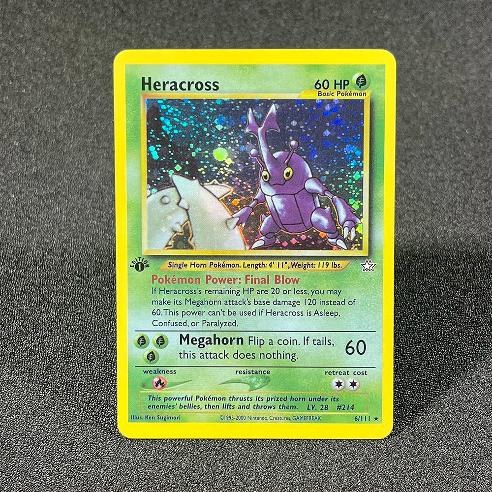 PTCG Foil Cards Lugia Espeon Politoed Alakazam Mewtwo Kingdra Zapdos Raichu 1996 1st Edition Game Collection PKM Proxy Cards