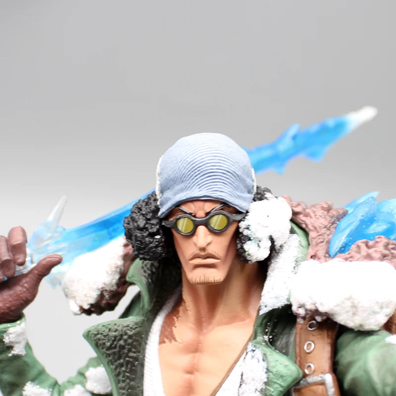 One Piece Aokiji Kuzan Anime Figures 2 Heads 30cm Gk Figurine Pvc LED Luminous Model Statue Collection Toy Christmas Gift