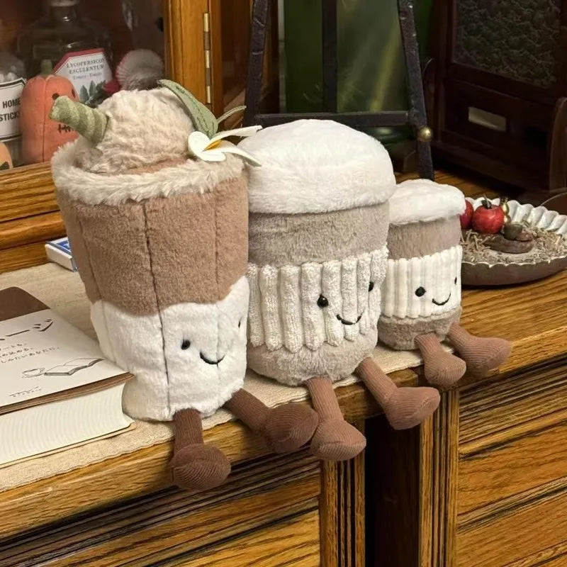 Jelly Cat 20cm Yulan Latte Pearl Tea Cup Plush Doll Home Bedroom Ornaments Cat And Dog Interactive Plush Toys Holiday Gift