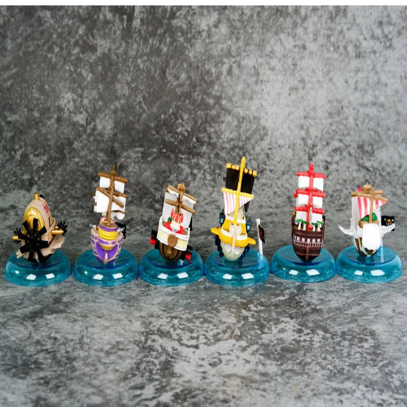 6Pcs/Set One Pieces Anime Action Figure Pirates Boat Going Merry/ Thousand Sunny Pirate Ship Doll PVC Collectible Model Gift Toy