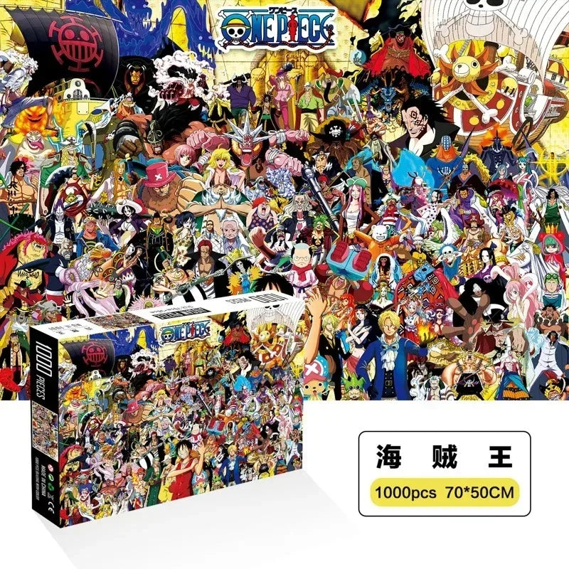 anime One Piece Luffy card form 1000 adult puzzles children's puzzle toys high difficulty stress relieving game