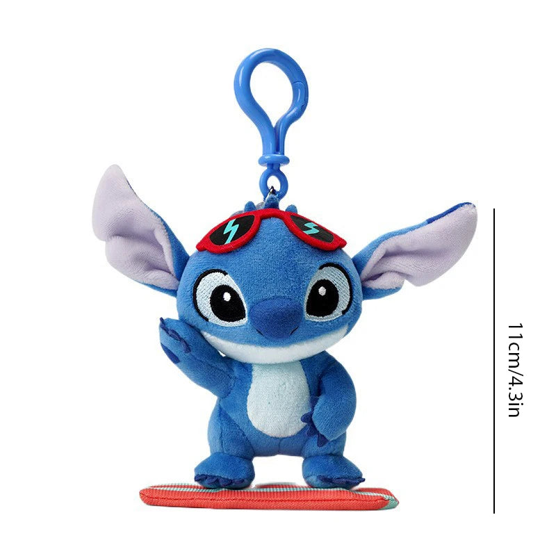 Disney Stitch Plush Toy Anime Doll keyring Cartoon & Cute Children's Toys Backpack Pendant valentines Gift