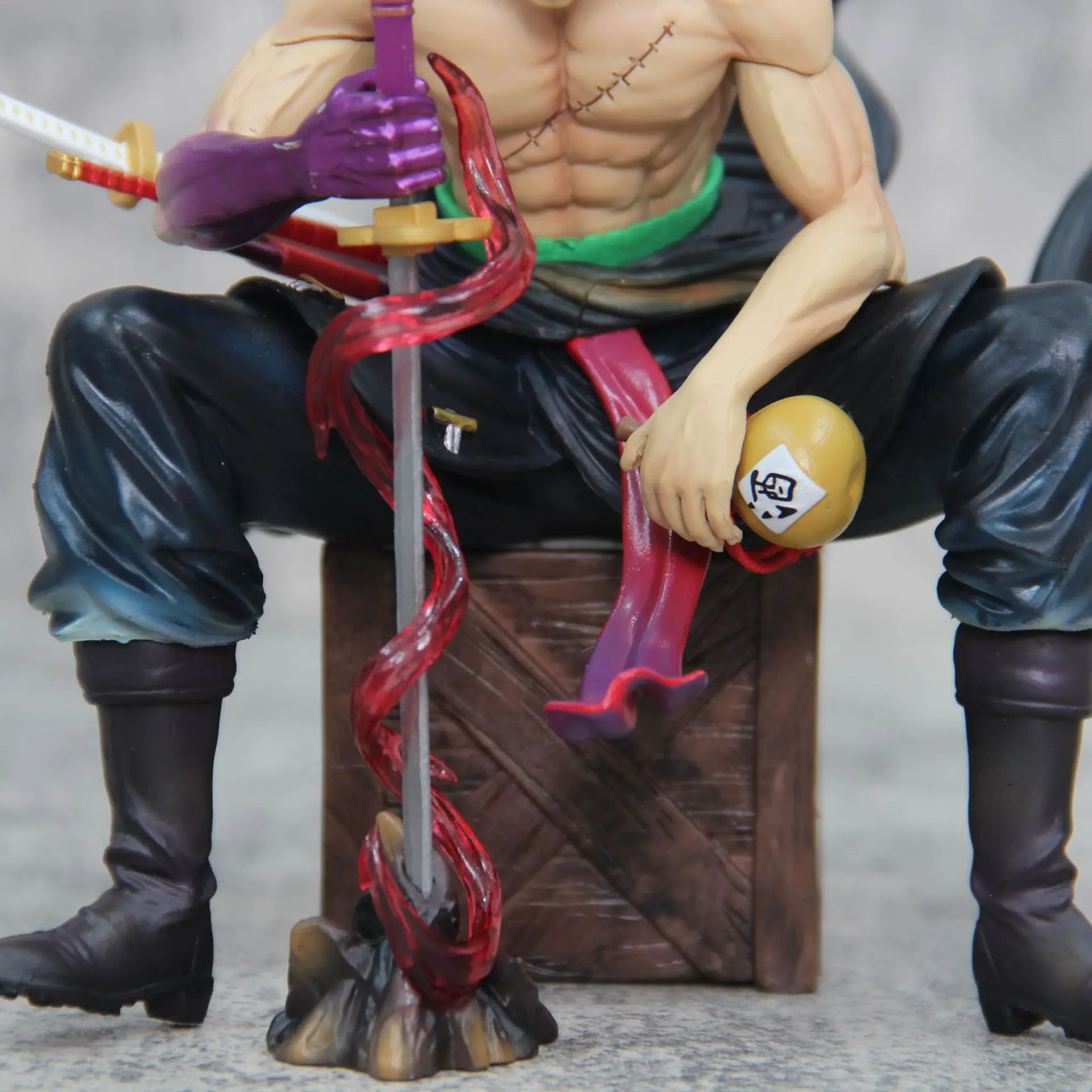 15cm One Piece Zoro Anime Figures Sit Roronoa Zoro Action Figurine 2 Heads Pvc Statue Room Collection Model Decoration Toys Gift