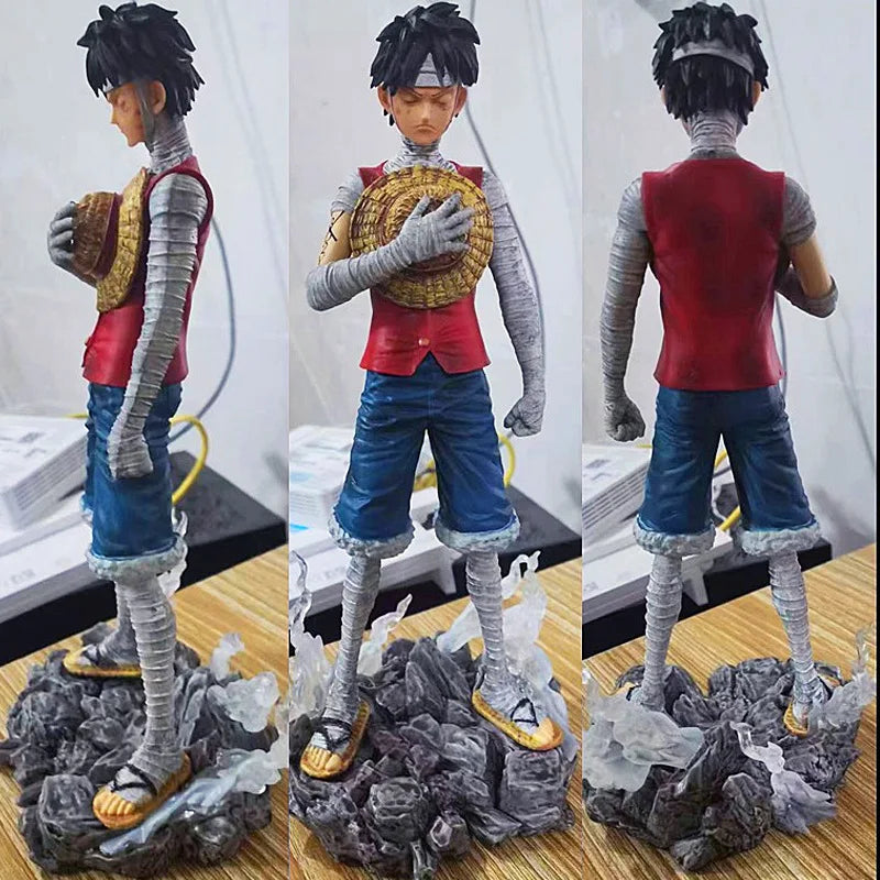 26.5cm One Piece Anime Action Figurine In Silent Tribute Monkey D Luffy Stand Pvc Model Statue Doll Collection Ornament Toy Gift