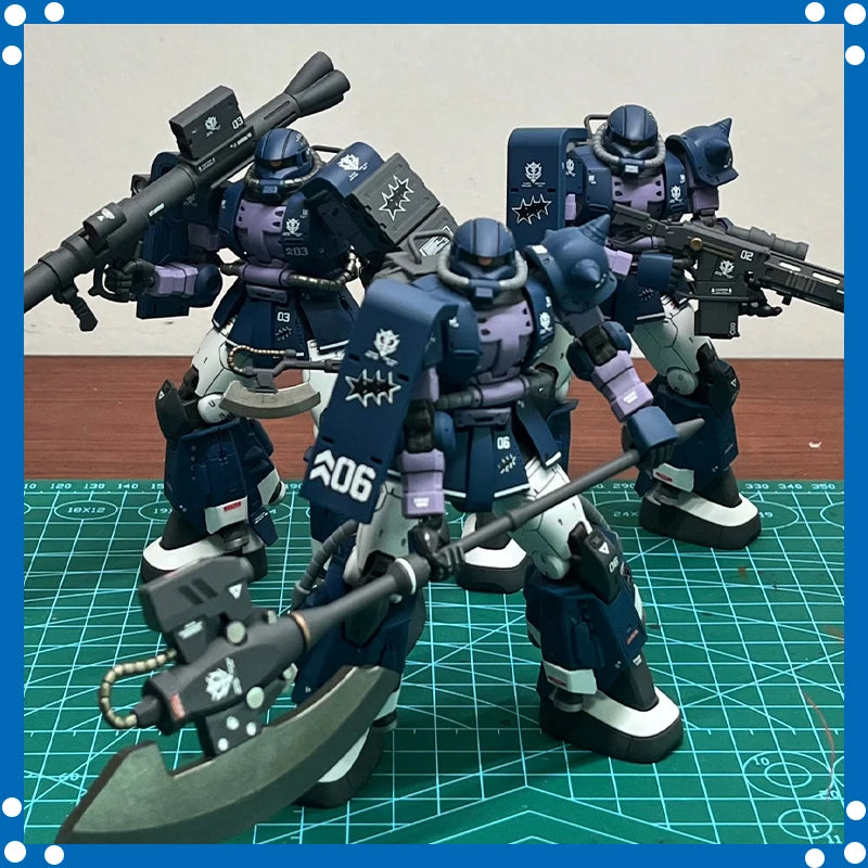 Gaogao Hg 1/144 Zaku Ms-06R-1A Assembly Model Action Model Kit 005 003 Zaku Ii High Sniper Rifle Axe Cannon Mobility Type Robot