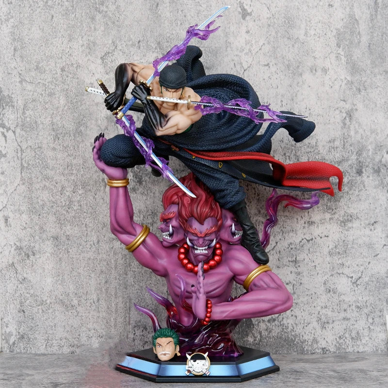 50cm Anime One Piece Roronoa Zoro Three-blade Sa-maximum Style: Asura 3 Knives Flow Ver. GK PVC Action Figure Statue Toys Doll