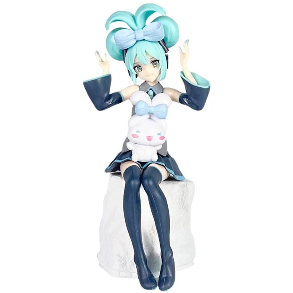 20CM Anime Hatsune Miku X Cinnamoroll Figure Anime Peripheral Collectible Models Decorative Decorations Children Kawaii Gift