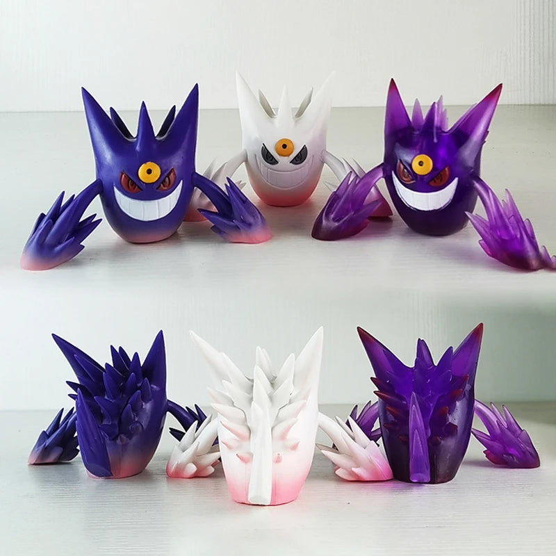 8cm Pokemon Gengar Anime Figure Kawaii Gengar Transparent Action Figure Statue Model Doll Decoraion Toys Kids Christmas Gift