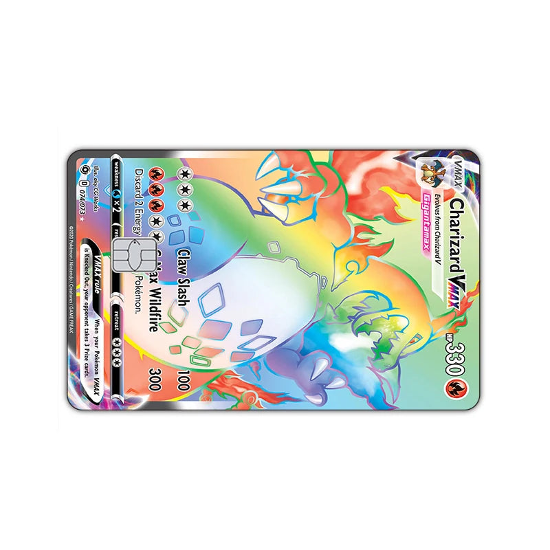 27 Options Available PTCG Charizard Credit Card Skin Sticker Anti-degaussing No Adhesive Residue for VISA Card Debit Card Anime