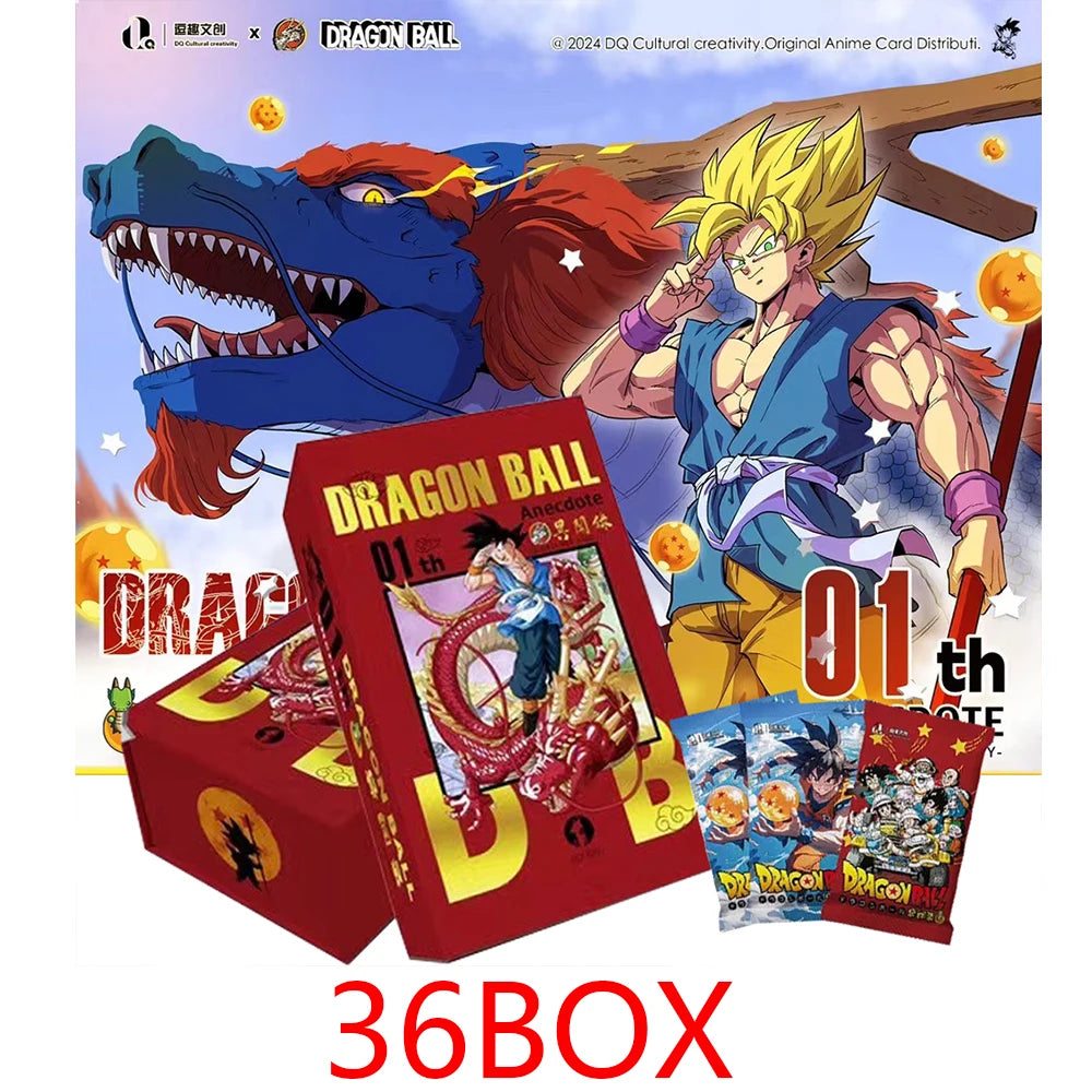 New Dragon Ball Cards Wholesale 36BOX Case Character Role Serie Super Saiyan Son Goku Shiny Anime Trading Cards