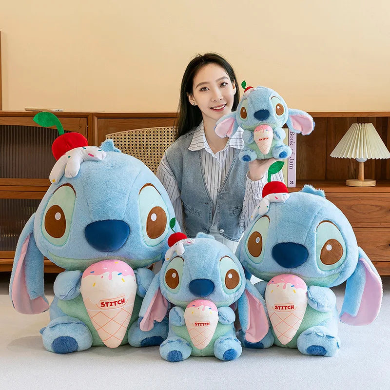 28cm Disney Stitch Ice Cream Soft Toys Cute Plush Doll Cartoon Doll Kawaii Plushie Toys Children Birthday Christmas Gift