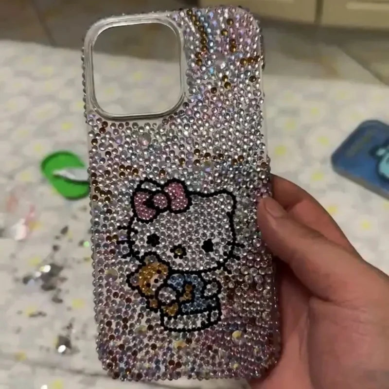 Sanrio Material Package for iPhone 15 14 13 Pro Max iPhone Xs iPhone Case 8 plus Rhinestone 7 Hello Kitty 11 Protective Case 6