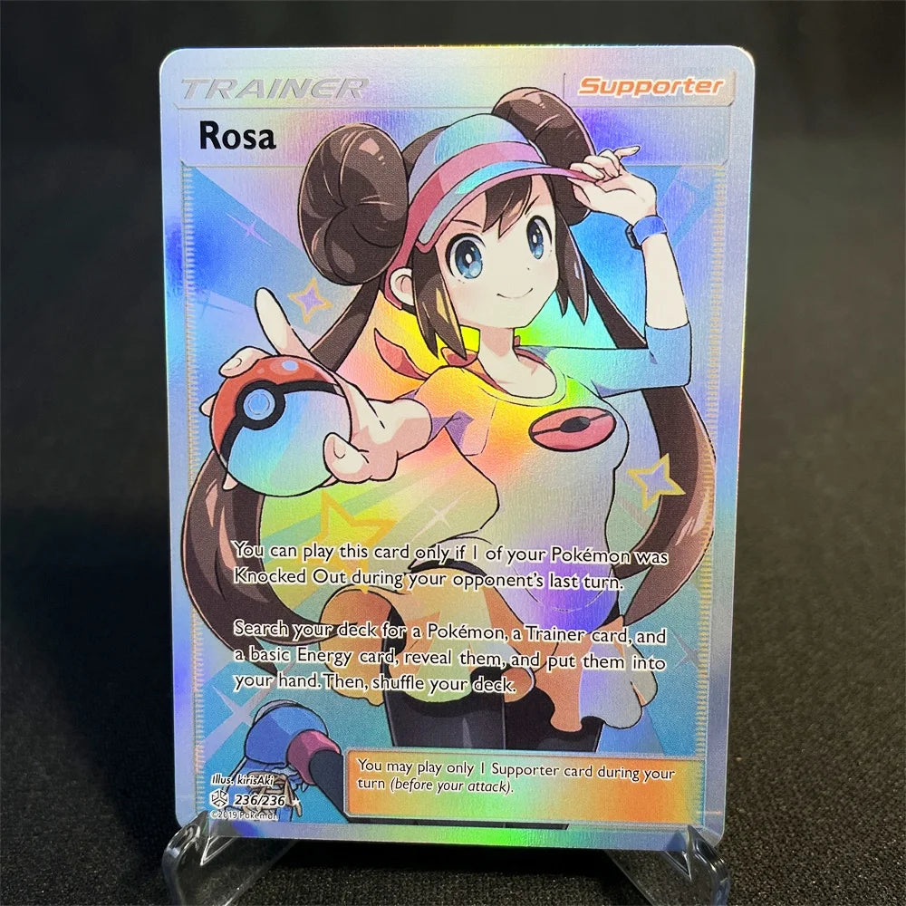 Pokémon Cards Holographic Card Sun & Moon Series Mewtwo Pikachu Paikou Serena Caitlin Collection Cards Toys Gifts Proxy Card