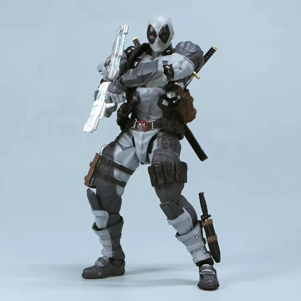 AMAZING YAMAGUCHI Deadpool 2.0 Grey Action Figure Mutants Joint Movable KAIYODO Wade SHF Model Movie Toys for Kids Gift