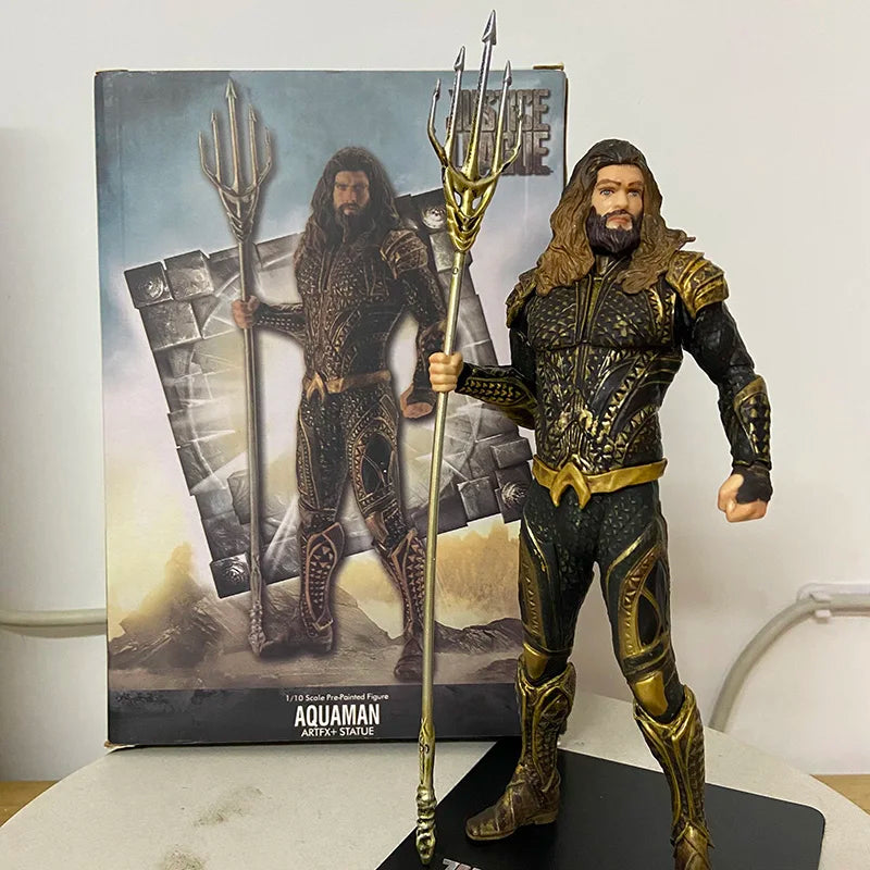 ARTFX Aquaman Action Figure Flash Cyborg Wonder Woman Marvel Bruce Wayne Batman Figurine Collectible Model Toys Boyfriends Gifts