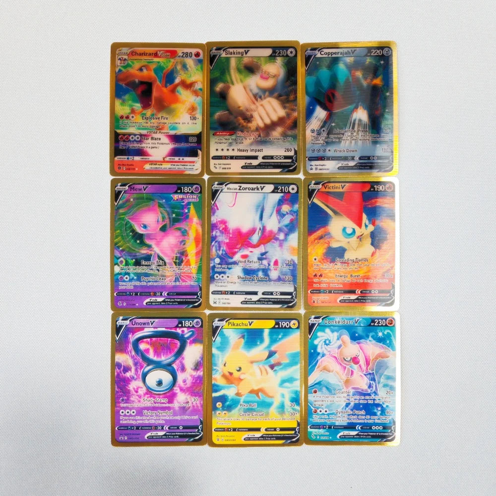 New Pokemon 3D Shining Rainbow Cards English Vmax Gx Charizard Pikachu Trading Game Collection Battle Card Children Toys Gift