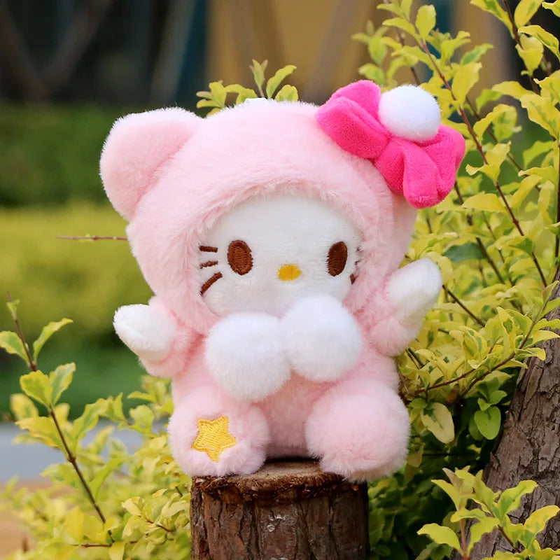 14Cm Plushies Sanrio Keychain Accessories Hello Kitty Plush Toys My Melody Kuromi Keyring Cinnamoroll Backpack Pendant