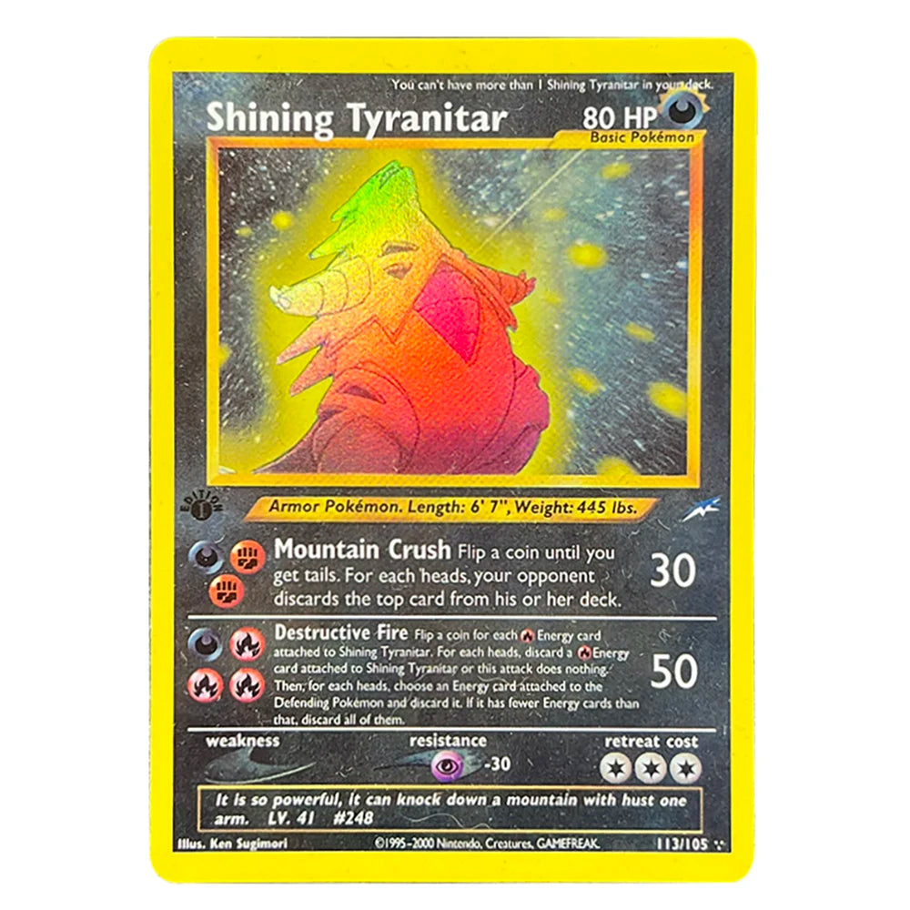 PKM Foil Cards Shining Mewtwo Charizard Gyarados Celebi Raichu Neo Destiny N4/3 1996 1st Edition Game Collection PTCG Proxy Card