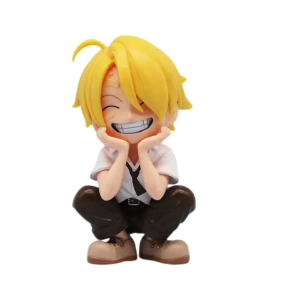 13cm Anime Figure One Piece Monkey D Luffy Roronoa Zoro Kawaii Toys Car Decoration PVC Model Gift