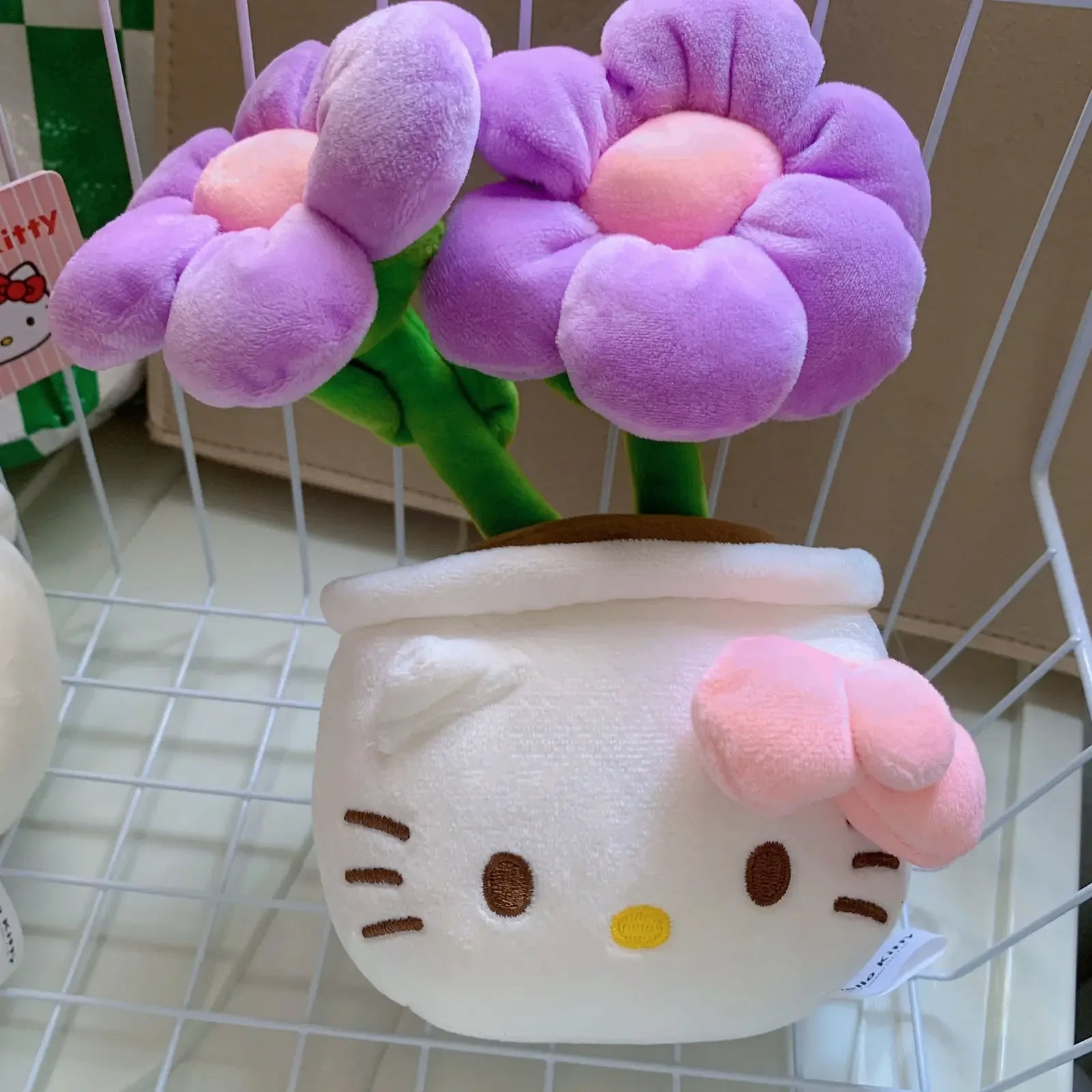 Original Potted Plant Hello Kitty Plush Toy Lovely Flower Doll Kitty Cat Plushies Stuffed Anime Home Decor Birthday Gifts Girl