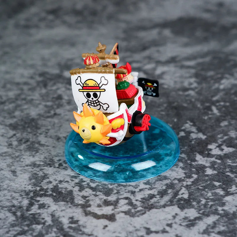 6Pcs/Set One Pieces Anime Action Figure Pirates Boat Going Merry/ Thousand Sunny Pirate Ship Doll PVC Collectible Model Gift Toy