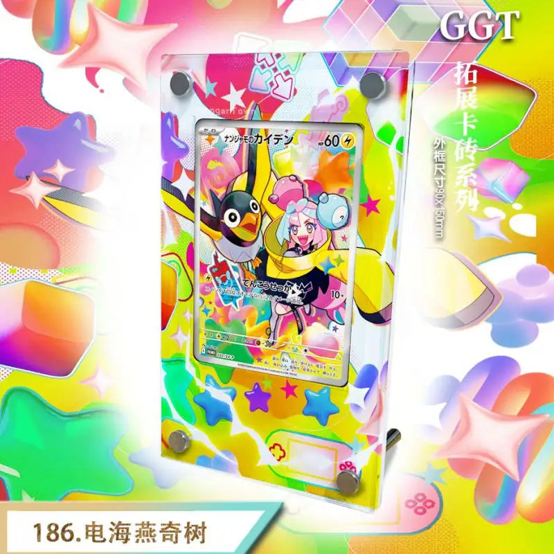Pokemon Sv9 Iono Reshiram Acrylic Extended Painting Stuck Brick Cartoon Game Collection Card Display Stand Desktop Ornament