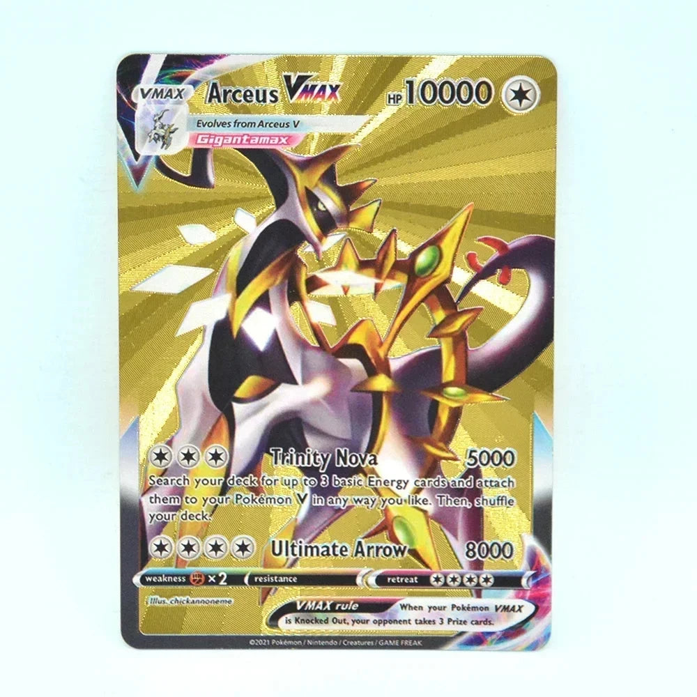 Pokemon Colorful Card 55 Pcs Charizard Mewtwo Pikachu VMAX GX VSTAR Spanish English German Korean French Gold Foil Card
