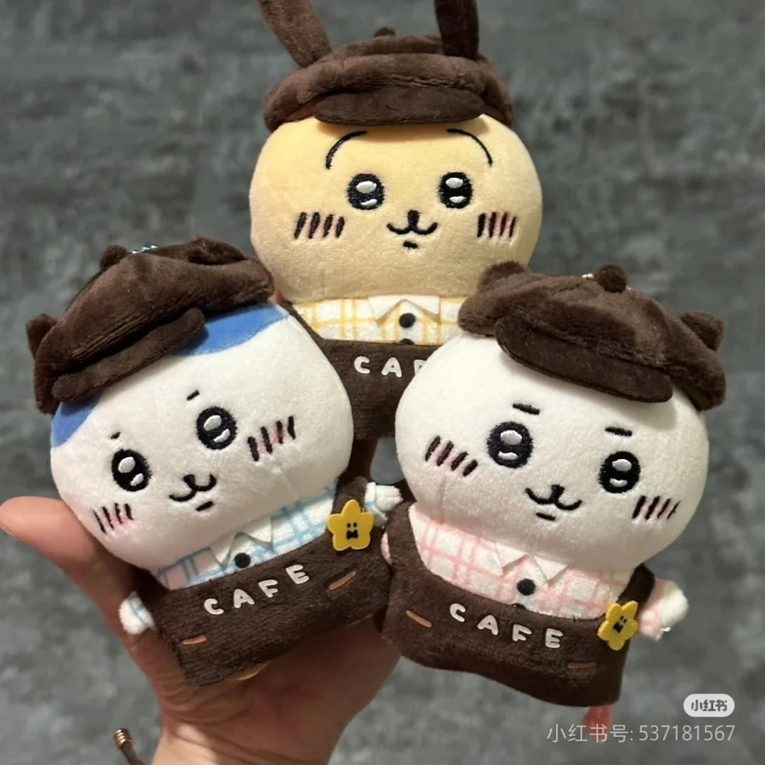 Hot Chiikawa Character Peripherals Coffee Series Plush Pendant Hachiware Usagi Kawaii Keychain Bag Decoration Cute Gifts
