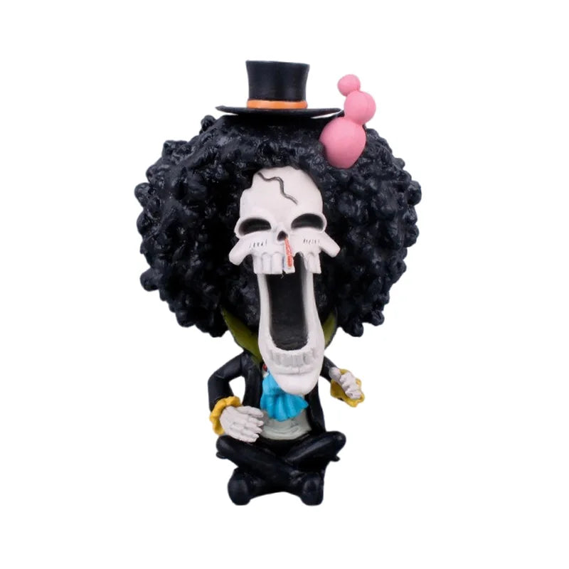8-10cm Anime Figure One Piece Monkey D Luffy Roronoa Zoro Kawaii Toys Q-Version Figural Nendoroid Car Decoration PVC Model Gift
