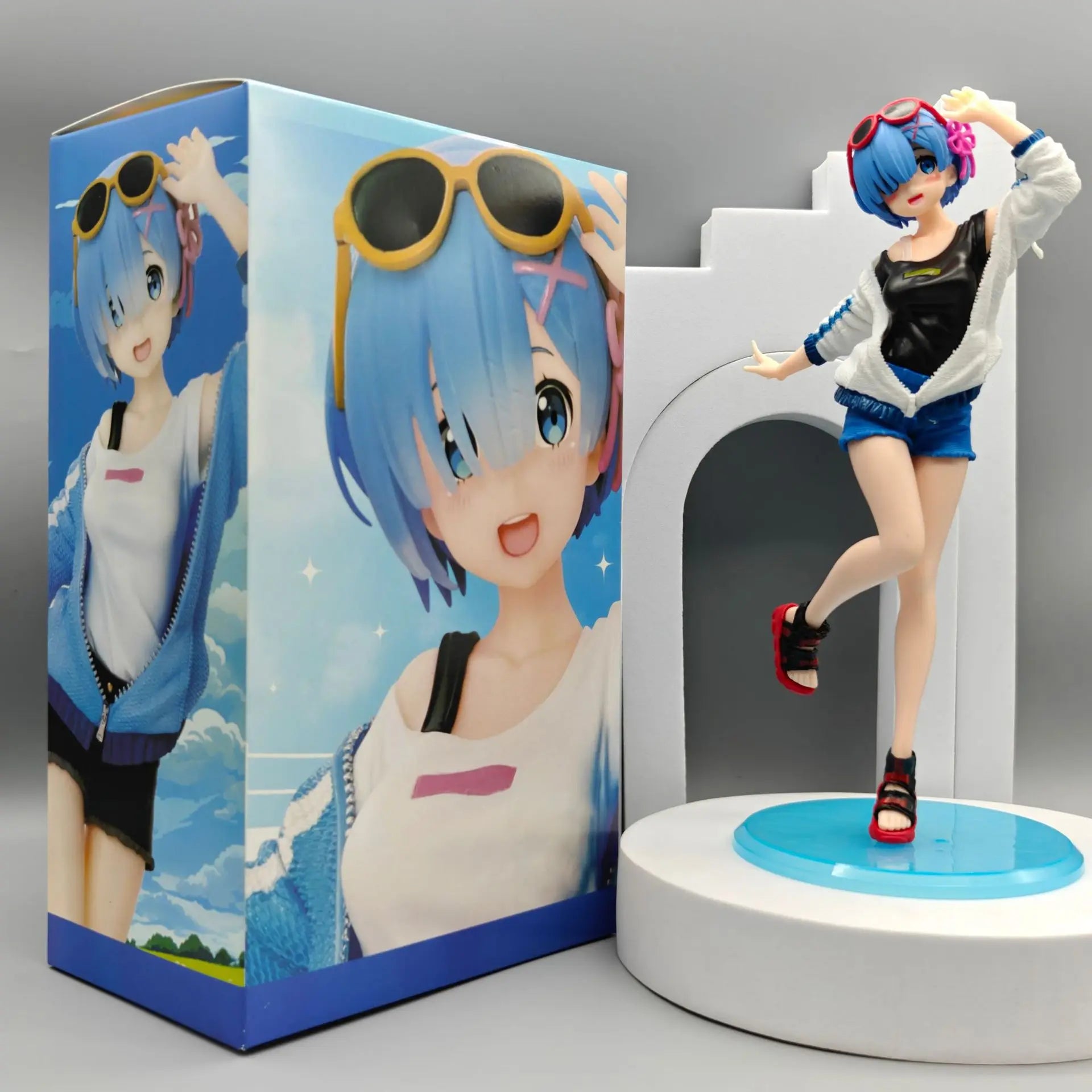 23cm Re: Zero Starting Life in Another World Rem sportswear Anime action Figure Toys Kids Gift Statue Collectible Model Ornament