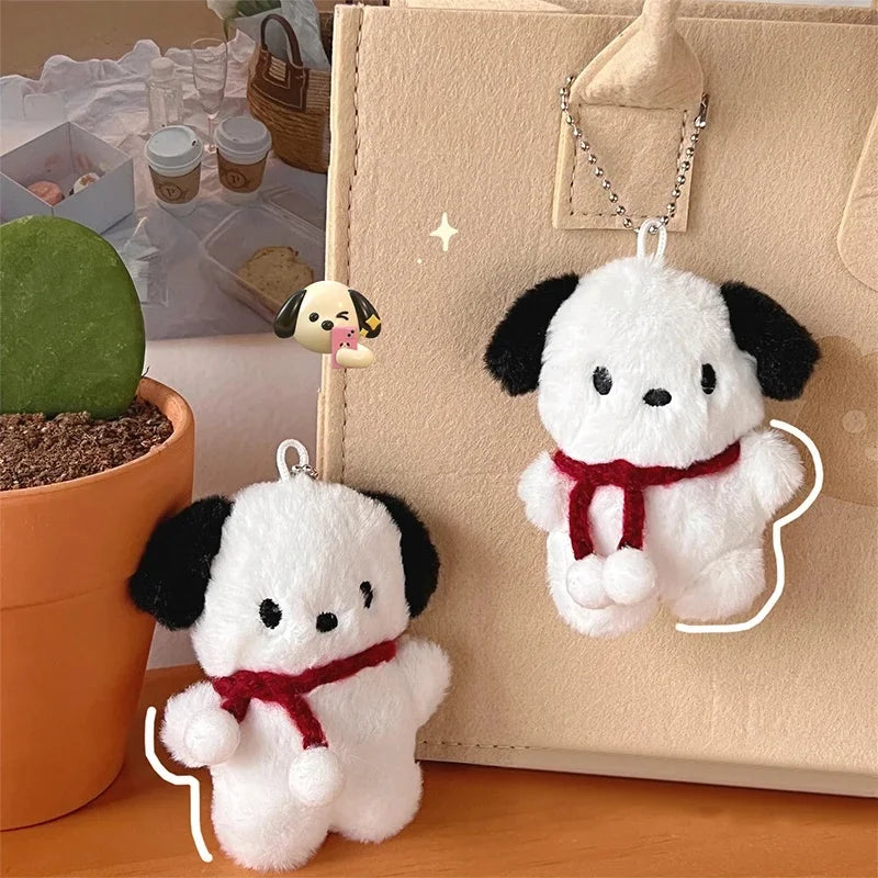 Cute Cartoon Plush Dog Doll Keychain For Girls Gifts Keyring Creative Car Bag Hanging Accessories