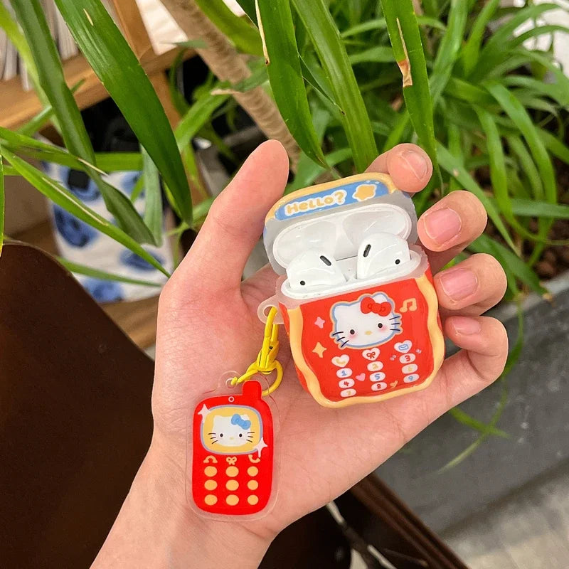 Cute Sanrio Hello Kitty Earphone Case For Airpods 1 2 3 4 Pro 2 Wireless Bluetooth Headset Protective Cover With Pendant