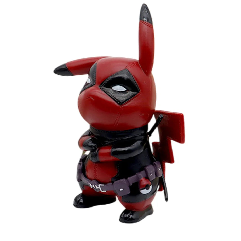 12Cm Kawaii Pikachu Cos Deadpool Anime Personages Q Versie Van Cartoon Animatie Tij Spelen Figure