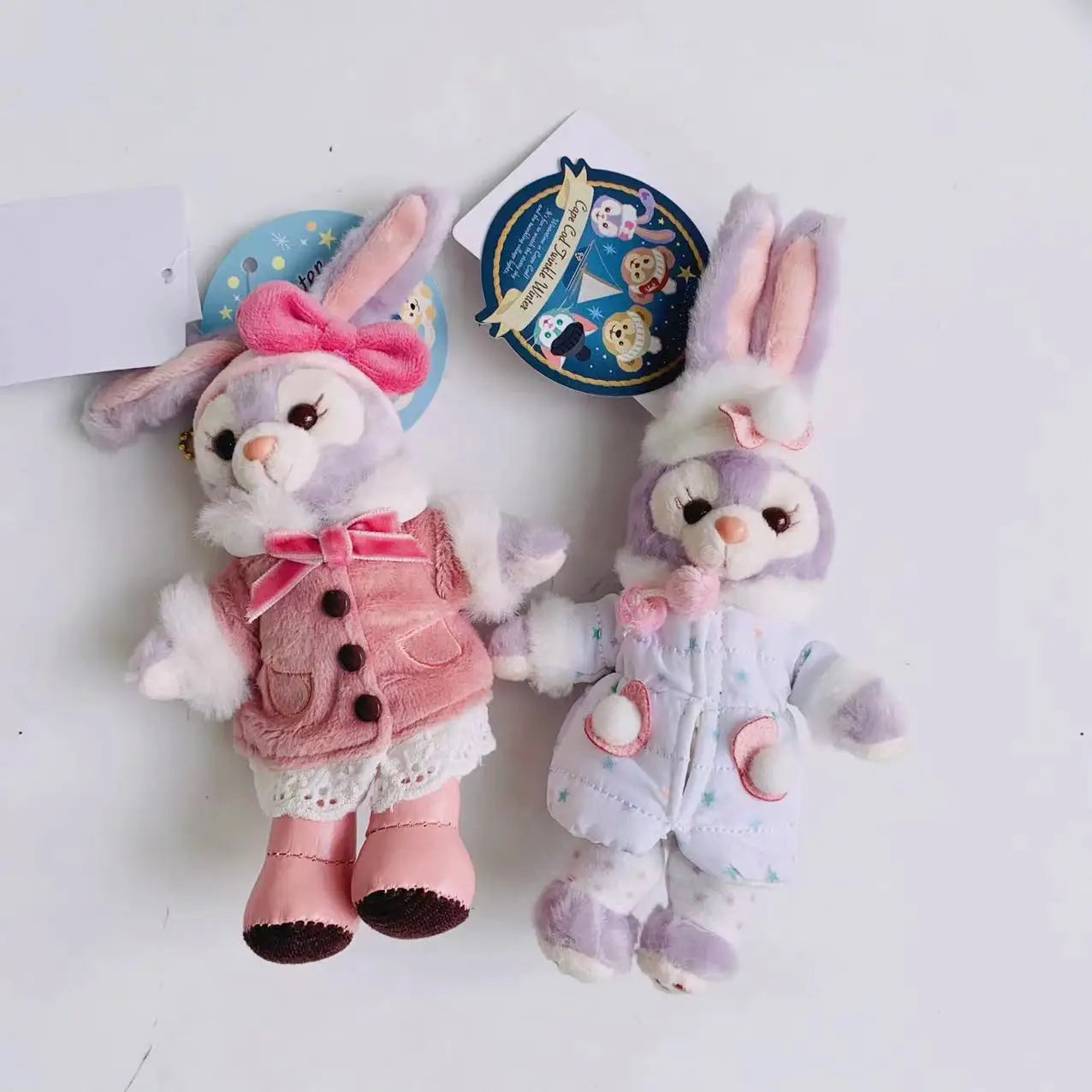 Disney Stellalou Duff Anime Figure Plush Keychain and Bag Pandent Stuffed Animals Rabbit and Bear Peluche Bag Decorations