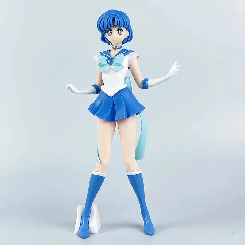 2pcs/lot Anime Sailor Moon Figure Sailor Mars Sailor Mercury Action Figures Hand Made Toy Kawaii Model Ornaments Gift 22cm