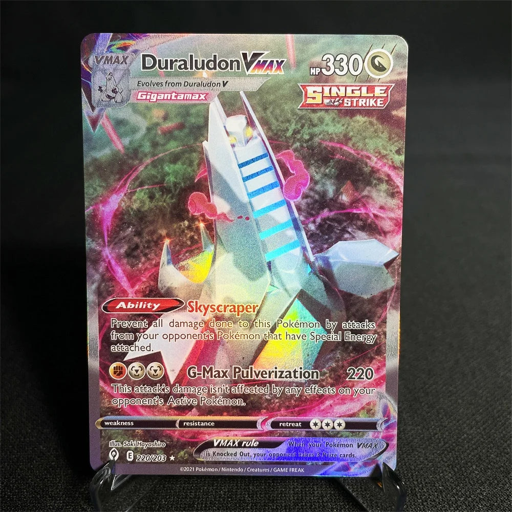 Pokemon Cards Holographic Sword & Shield Series Garchomp Genesect Duraludon Lilligant Evolution Collection Card Proxy Card