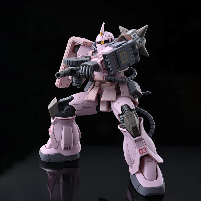 Fast Shipping Bandai Anime HG MS-06D ZAKU DESERT TYPE PINK PANTHER FORCES GUNDAM Original Model Toys Action Figure Children Gift