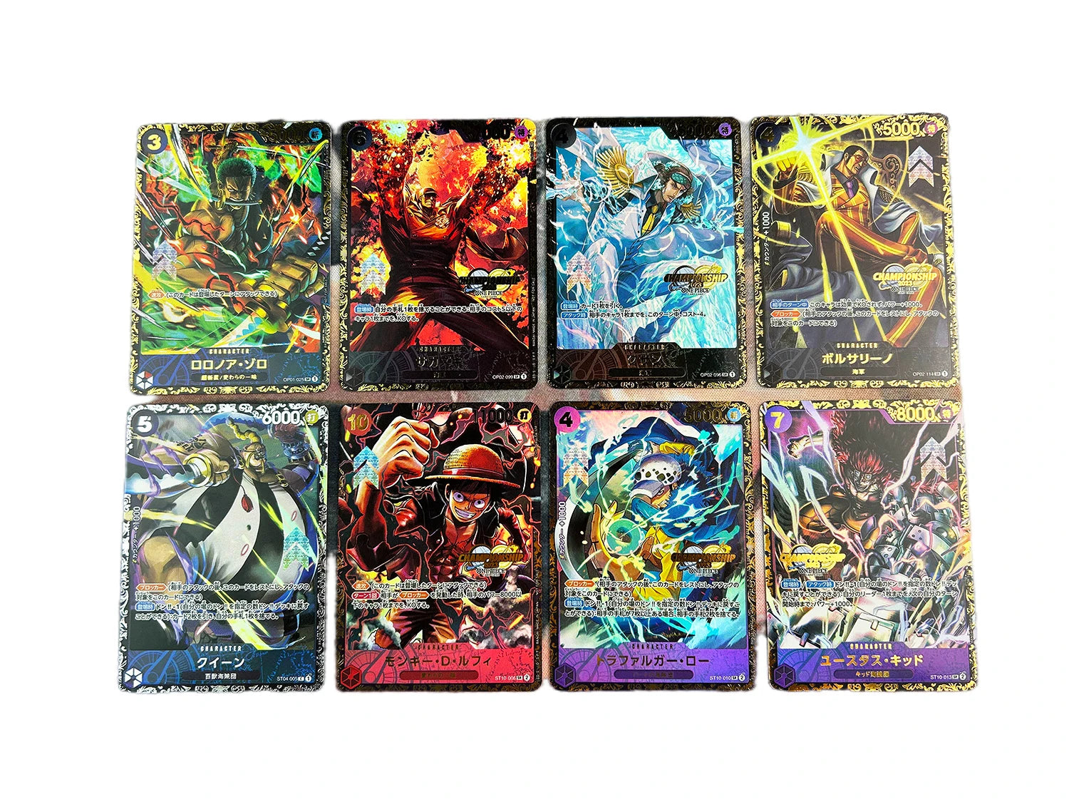24pcs/set One Piece OPCG Replica Japanese English Version Race Card Luffy Law Mihawk Kaido Kid Zoro Game Anime Collection Cards